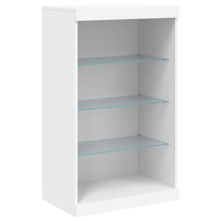 Skänk med LED-belysning vit 60,5x37x100 cm