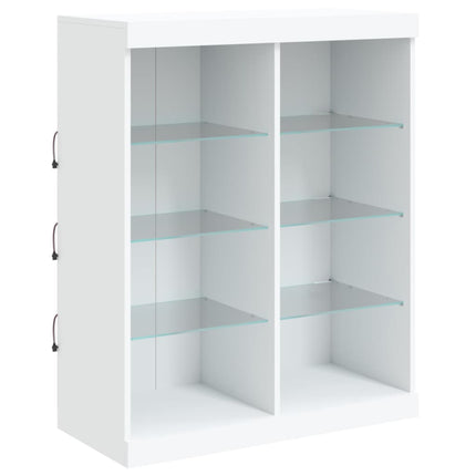 Skänk med LED-belysning vit 81x37x100 cm