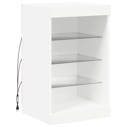 Skänk med LED-belysning vit 41x37x67 cm