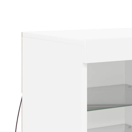 Skänk med LED-belysning vit 41x37x67 cm