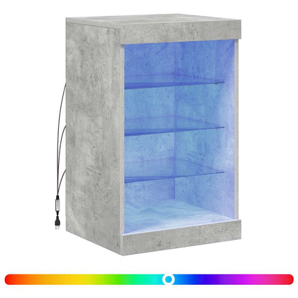 Skänk med LED-belysning betonggrå 41x37x67 cm