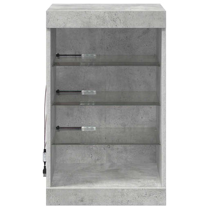 Skänk med LED-belysning betonggrå 41x37x67 cm