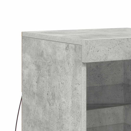 Skänk med LED-belysning betonggrå 41x37x67 cm