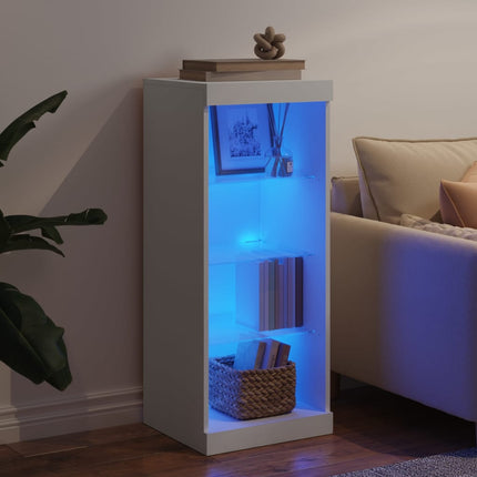 Skänk med LED-belysning vit 41x37x100 cm