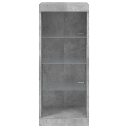 Skänk med LED-belysning betonggrå 41x37x100 cm