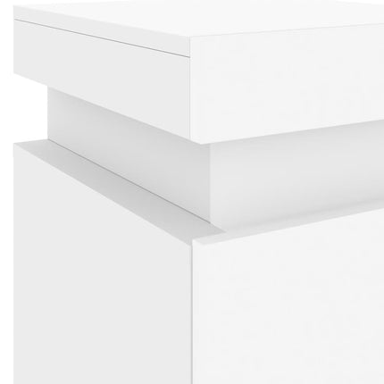 Sängbord med LED 2 st vit 35x39x55 cm