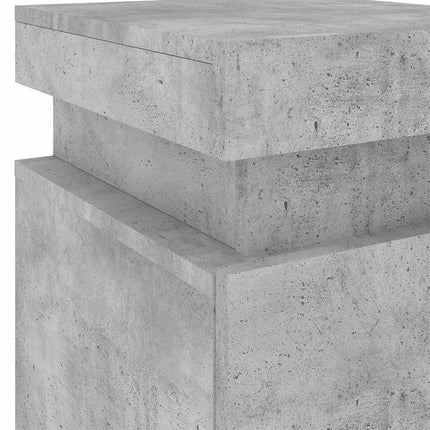 Sängbord med LED-lampor 2 st betonggrå 35x39x55 cm