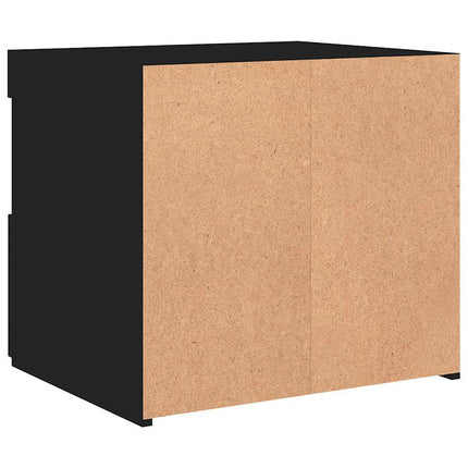 Sängbord med LED-lampor svart 50x40x45 cm