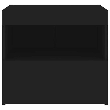 Sängbord med LED-lampor 2 st svart 50x40x45 cm