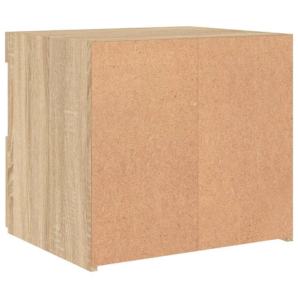 Sängbord med LED-lampor sonoma-ek 50x40x45 cm