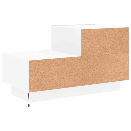 Sängbord med LED-belysning vit 70x36x40,5 cm