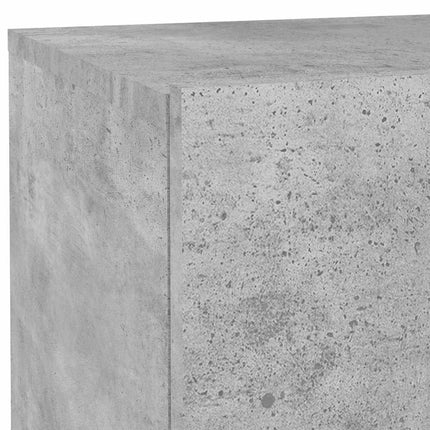 Sängbord med LED-lampor betonggrå 70x36x40,5 cm