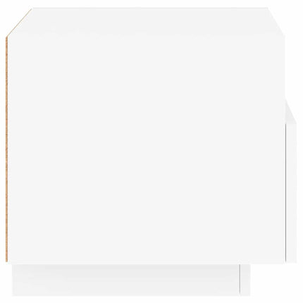 Sängbord med LED-lampor 2 st vit 40x39x37 cm