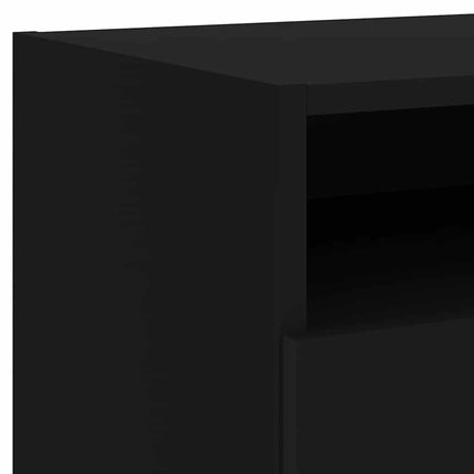 Sängbord med LED-lampor 2 st svart 40x39x37 cm