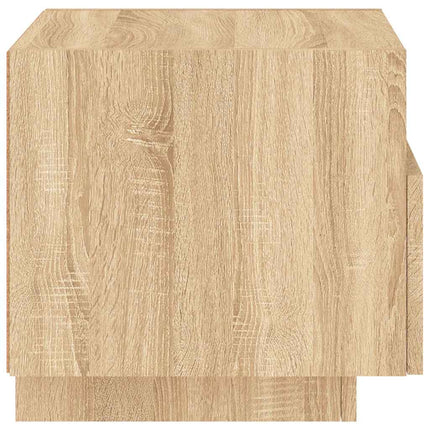 Sängbord med LED-lampor sonoma-ek 40x39x37 cm