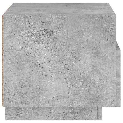 Sängbord med LED-lampor 2 st betonggrå 40x39x37 cm