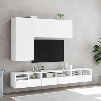 Väggmonterad tv-bänk vit 60x30x30 cm konstruerat trä
