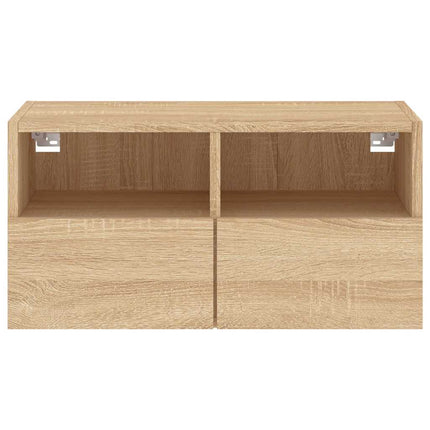 Väggmonterad tv-bänk sonoma-ek 60x30x30 cm konstruerat trä
