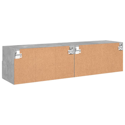 Väggmonterad tv-bänk 2 st betonggrå 60x30x30 cm konstruerat trä