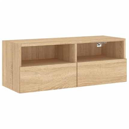 Väggmonterad tv-bänk sonoma-ek 80x30x30 cm konstruerat trä