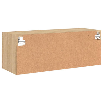 Väggmonterad tv-bänk sonoma-ek 80x30x30 cm konstruerat trä