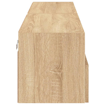 Väggmonterad tv-bänk 2 st sonoma-ek 80x30x30 cm konstruerat trä