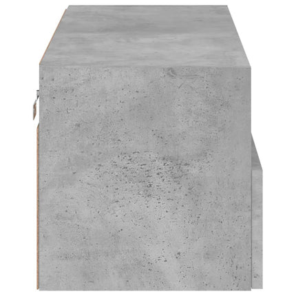 Väggmonterad tv-bänk betonggrå 80x30x30 cm konstruerat trä
