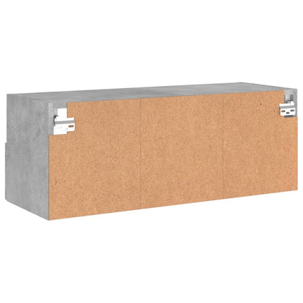 Väggmonterad tv-bänk betonggrå 80x30x30 cm konstruerat trä