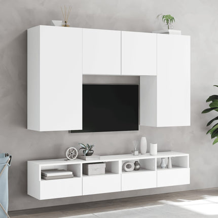 Väggmonterad tv-bänk vit 100x30x30 cm konstruerat trä