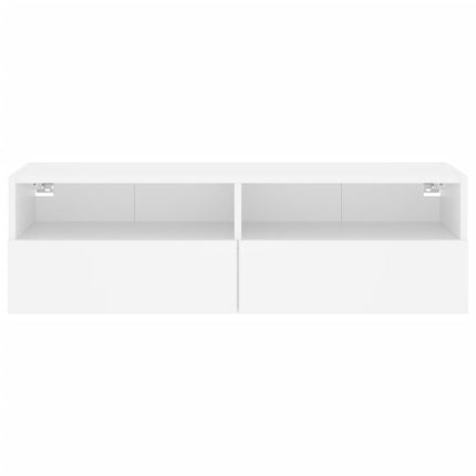 Väggmonterad tv-bänk vit 100x30x30 cm konstruerat trä