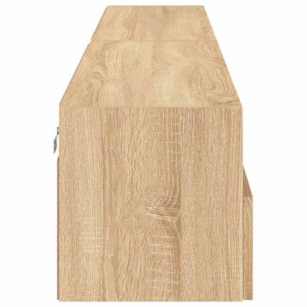 Väggmonterad tv-bänk 2 st sonoma-ek 100x30x30cm konstruerat trä