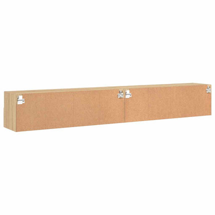Väggmonterad tv-bänk 2 st sonoma-ek 100x30x30cm konstruerat trä
