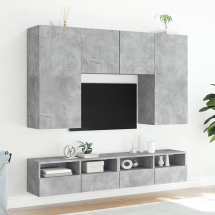 Väggmonterad tv-bänk betonggrå 100x30x30 cm konstruerat trä
