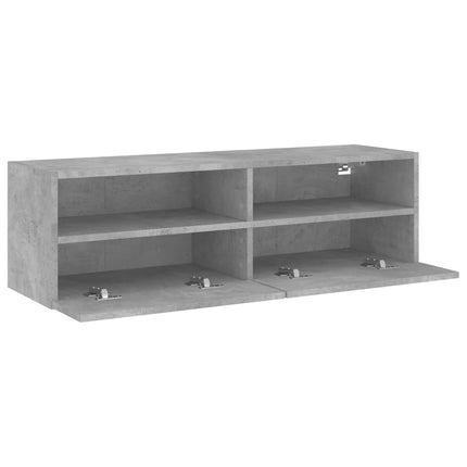 Väggmonterad tv-bänk betonggrå 100x30x30 cm konstruerat trä