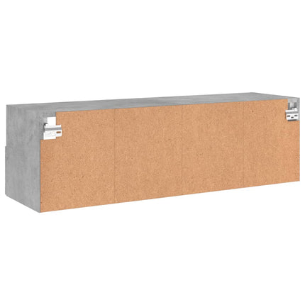 Väggmonterad tv-bänk betonggrå 100x30x30 cm konstruerat trä