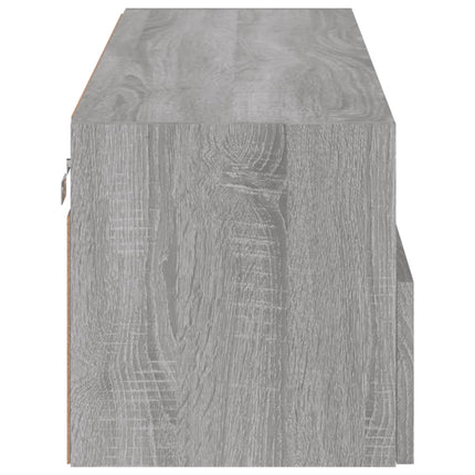 Väggmonterad tv-bänk grå sonoma 100x30x30 cm konstruerat trä