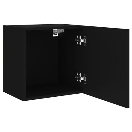 Väggmonterad tv-skåp 2 st svart 40,5x30x40 cm konstruerat trä