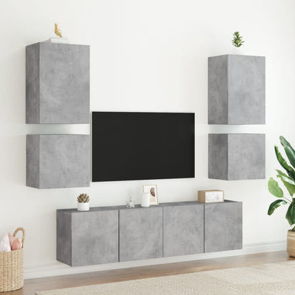Väggmonterad tv-skåp betonggrå 40,5x30x40 cm konstruerat trä