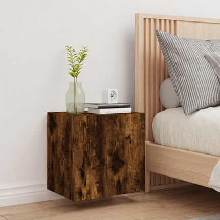 Väggmonterad tv-skåp rökfärgad ek 40,5x30x40 cm konstruerat trä