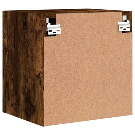 Väggmonterad tv-skåp rökfärgad ek 40,5x30x40 cm konstruerat trä