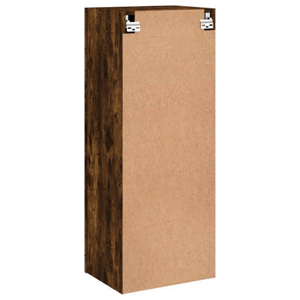 Väggmonterad tv-bänk rökfärgad ek 40,5x30x102cm konstruerat trä