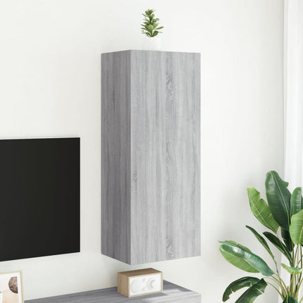 Väggmonterad tv-bänk grå sonoma 40,5x30x102 cm konstruerat trä