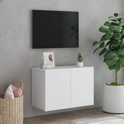 Väggmonterad tv-bänk vit 60x30x41 cm