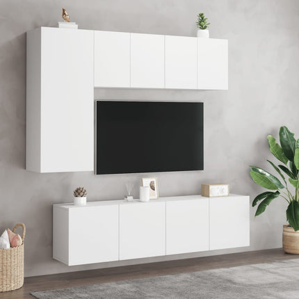 Väggmonterad tv-bänk vit 60x30x41 cm