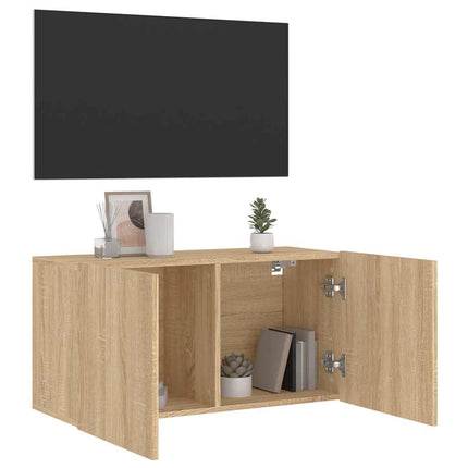 Väggmonterad tv-bänk sonoma-ek 80x30x41 cm