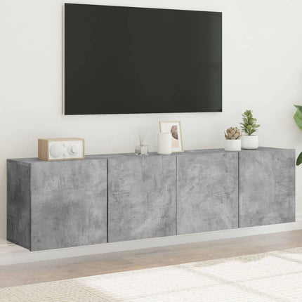 Väggmonterad tv-bänk 2 st betonggrå 80x30x41 cm