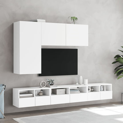 Väggmonterad tv-bänk vit 100x30x41 cm