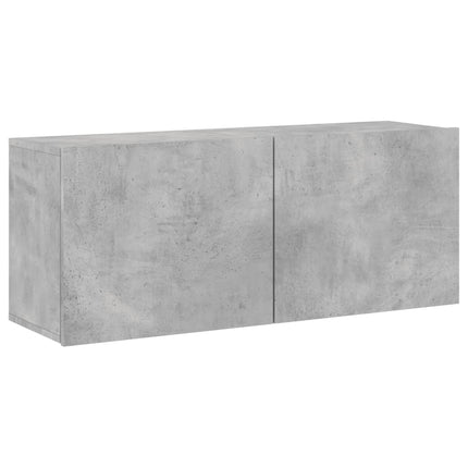 Väggmonterad tv-bänk betonggrå 100x30x41 cm