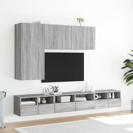 Väggmonterad tv-bänk grå sonoma 100x30x41 cm