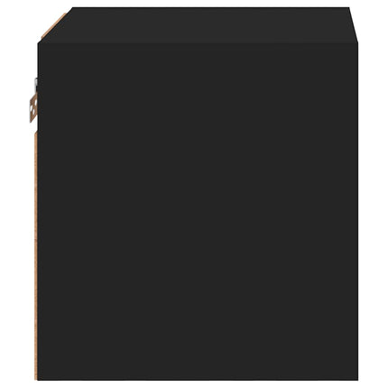 Väggmonterad tv-bänk LED svart 30x28,5x30 cm
